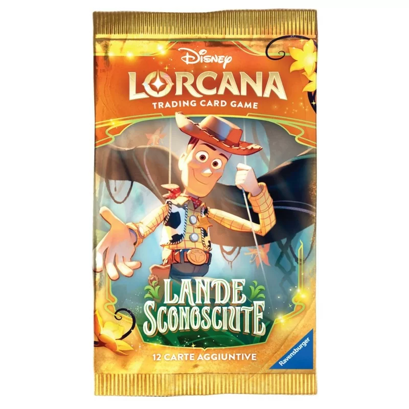 Disney Lorcana TCG - Lande Sconosciute - Bustina Play Booster 12 Carte - ITA